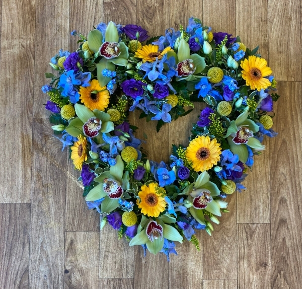 Blue and Yellow Open Heart