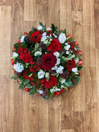Red and White Posy